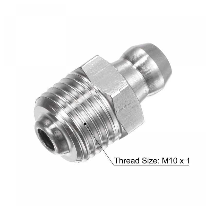 uxcell 304 Stainless Steel Straight Grease Fitting M10 x 1mm