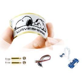 2.13inch Flexible E-Ink Display HAT for Raspberry Pi 4B/3B+/3B/2B/Zero/Zero W/WH and Jetson Nano,212X104 Pixel White Black Two Color Display Section Bendable SPI Interface Support Partial Refresh