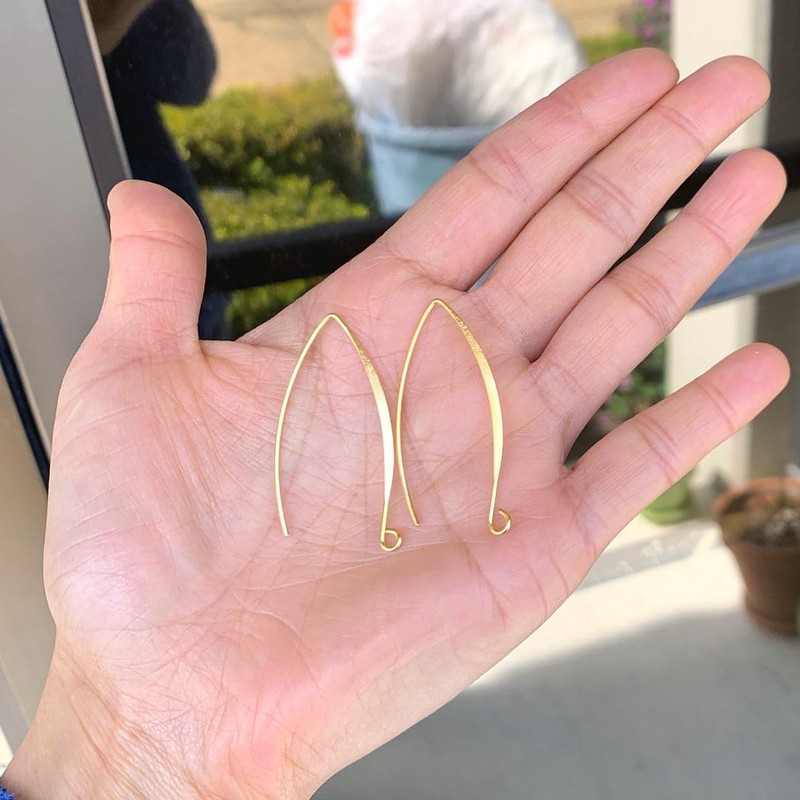 100pcs Hypoallergenic Long Ear Wire Earring Hooks 45mm Dangle Gold