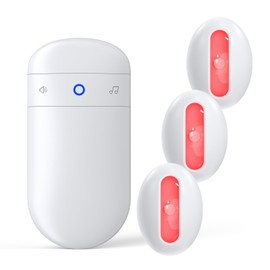 Wireless Motion Sensor Doorbell -Indoor Motion Detector Alarm, Door Chime for Business/Store/Office Entrance, Entry Alert Bell with Buzzer, USB/Battery Powered (1 Receiver + 3 Motion Sensor)