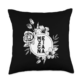 Mexico Women's Gift Cabrona Pero Mexicana Latina Rose Flowers Throw Pillow, 18x18, Multicolor