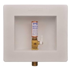Water-Tite 87978 Square Ice Maker Outlet Box - Quarter-Turn Brass Hammer Arrester Valve, 1/2-Inch Sweat Connection, White Plastic