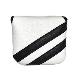 Mallet Headcover Putter Cover for Odyssey 2 Ball Tailor Made Spider Putter Solid (White (Black Line)