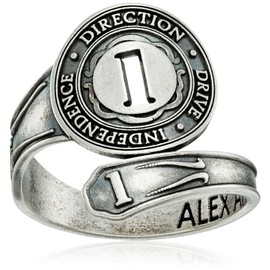 Alex and Ani "Numerology" Number One, Sterling Silver Spoon Ring, Size 7-9
