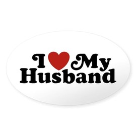 CafePress I Love My Husband Oval Sticker Oval Car Bumper Sticker