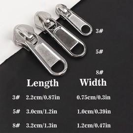 Pack of 18 Zip Repair Set, Zip Repair Set, for Jackets, Bags, Nylon Zip, Zip Replacement Tents, Luggage, Sleeping Bag, Suitcase, Sofa