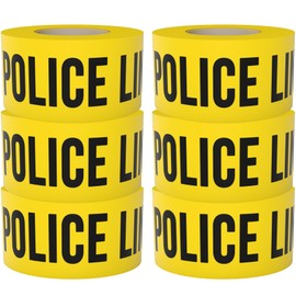 Police Line Do Not Cross Barricade Tape 6 Pack 3 inch X 1000 feet • Bright Yellow with a Bold Black Print • 3 in. Wide for Maximum Readability • Tear Resistant