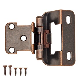 1/2" Overlay Partial Wrap Bronz Cabinet Hinges, Oil Rubbed Bronze Self Closing Cabinet Hinge for Kitchen Cabinet Doors,20 Pack (10 Pairs)
