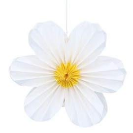 Gisela Graham White Six Petal Paper Flower Decoration - Large