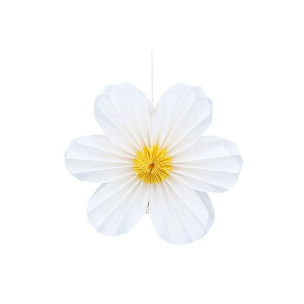 Gisela Graham White Six Petal Paper Flower Decoration - Large