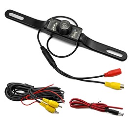 Pleoos Car License Plate Backup Camera, 8-Light Infrared Vehicle Camera, Dustproof, Waterproof and Anti-Fog, HD Night Vision Vehicle Reverse Rear View Camera for Cars,SUV,Trucks,RV, Pickup