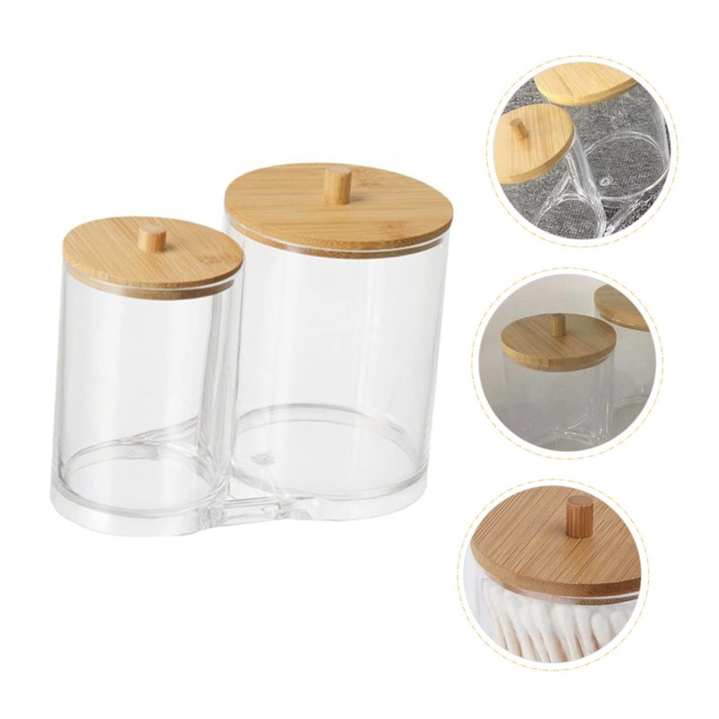 ULTECHNOVO 2pcs Cosmetic Cotton Storage Box with Home Bathroom Kitchen