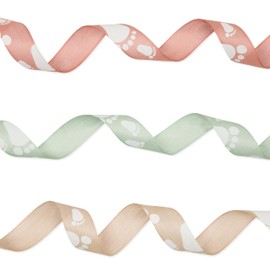 Halbach Seidenbänder Baby Gift Ribbon | 25 mm x 16 m | Ribbon as Decoration for Baby Shower and for Wrapping Gifts for Baby Shower | Colour: Natural / White