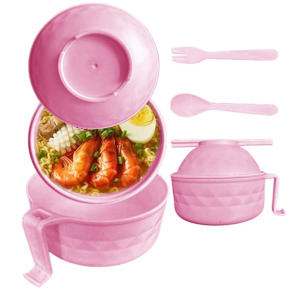 RONSOOBA microwave ramen bowl,wheat fiber instant noodle bowl,Noodle Bowl with
