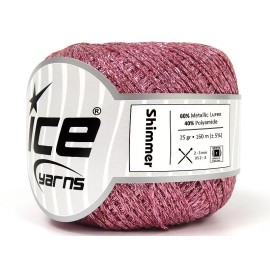 Ice Yarns Pink Shimmer Ribbon Floss 80713 Ice Yarns Metallic Braid Ribbon 25gr 174y