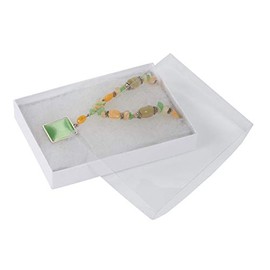 SSWBasics White Vu-Top Cotton Filled Jewelry Boxes (5¼ x 3¾ x ?) - Case of 100