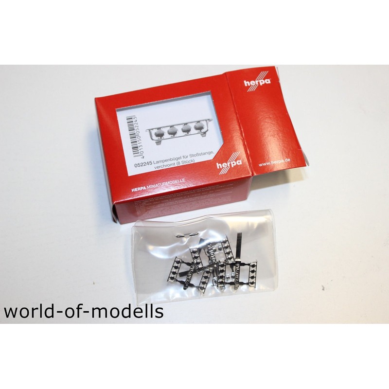 herpa 052245 - Lampenbügel für Stoßstange, verchromt, Inhalt 8 Stück