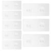 Prasacco 8 Pcs Adhesive Hooks Strong Shower Shelf Hooks Double