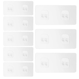 Prasacco 8 Pcs Adhesive Hooks Strong Shower Shelf Hooks Double Claw Wall Hooks Sticker Hooks for Shower Caddy Basket Kitchen Bathroom