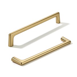 khtumeware 10 Pack Brushed Brass Cabinet Pulls 5 Inch(128mm) Hole Centers Satin Gold Cabinet Pulls Kitchen Cabinet Hardware for Cupboard Drawer Handles Dresser Pulls