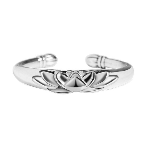 LOVECOM Lotus Promise Ring for Women 925 Sterling Silver Adjustable
