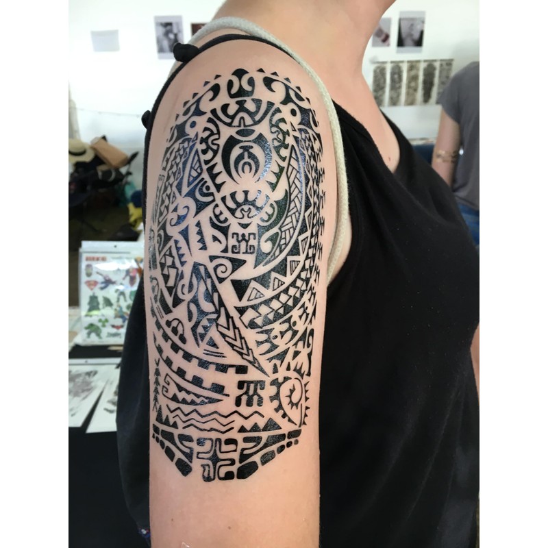 2 Sheets Tribal Tattoo Upper Arm Tattoo Temporary Tattoo J518