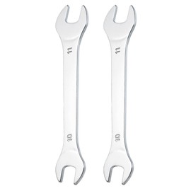 sourcing map 2pcs Super Thin Open End spanners Metric, 10mm x 11mm, Slim Chrome-Vanadium Steel Wrench Tool for Tight Spaces Repair