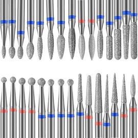 30pcs Diamond Nail Cutter Bits, Manicure Remover Tools for Acrylic Gel