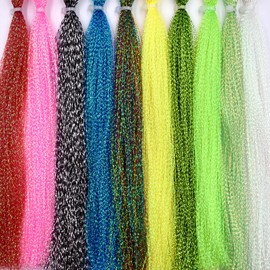 10 Pack Crystal Flash Line Fly Tying Material for Fishing Lure Flies (10 Colors Crystal Flash-Set B)