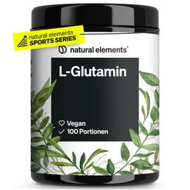 natural elements L-Glutamin Pulver – 500g – reines L-Glutamin – geschmacksneutral – vegan, hochdosiert, ohne Zusätze – in Deutschland entwickelt