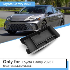 Coleya 2025 Camry Accessories Center Console Organizer for Toyota Camry (LE/SE/XLE/XSE), Durable ABS Plastic&Anti-Slip Rubber Mats 2025 Camry Console Armrest Tray Insert 2025 Camry Sunglasses Holder