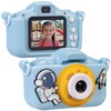 Playtastic Selfie-Kinderkamera, 2''-IPS-Display, 1080p, USB-C, Weltall-Hülle blau