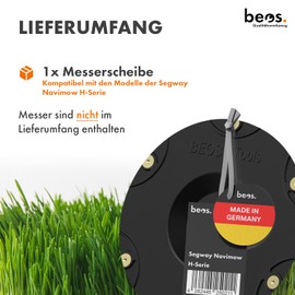 beos® Premium Robotic Lawnmower Tuning - Blade Plate for 6 x Blades - Segway Navimow H Series - Fibreglass Reinforced Blade Disc - Diameter 184 mm - Turntable Compatible with H Series H500 | H800 |