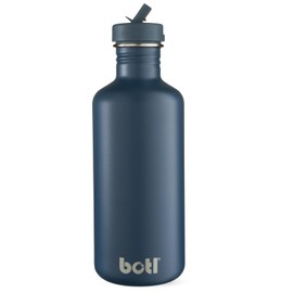 One Green Bottle - Water Bottle With Leakproof Straw Lid, Stainless Steel non-Insulated Bottle, BPA/BPS Free, Tough Canteen Bottle for Sports and Travel 1200ml - Slate Blue BOTL