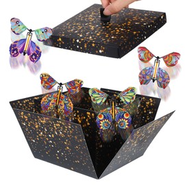 Surprise Box Flying Butterflies 15 x 14.8 x 12.5 Explosion Box Gift Packaging Birthday Mystery Gift Box Explosion Gift Box Wedding Surprise Box for Valentine's Day Christmas (Black)