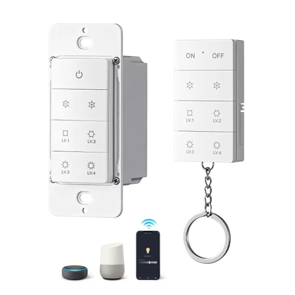 DEWENWILS Wi-Fi Smart Dimmer Switch with Remote, 2.4GHz Wi-Fi Light