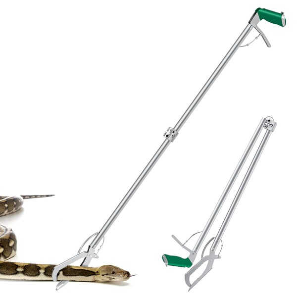 GYORGKSHI 60“ Snake Tongs Collapsible Grabber, Professional Reptile Snake Catcher