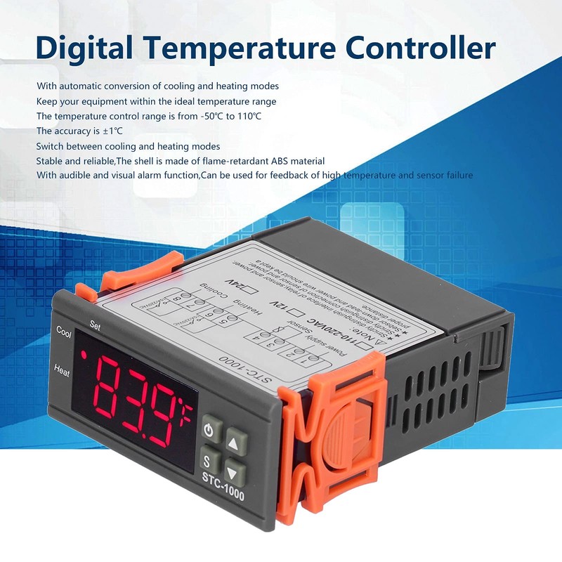 STC-1000 All-Purpose Digital Temperature Controller, Cooling and Heating Thermostat with