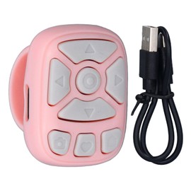 Bluetooth Remote Control Scrolling Ring Wireless Page Turner Fingertip Scrolling Ring for IOS 15 Pink