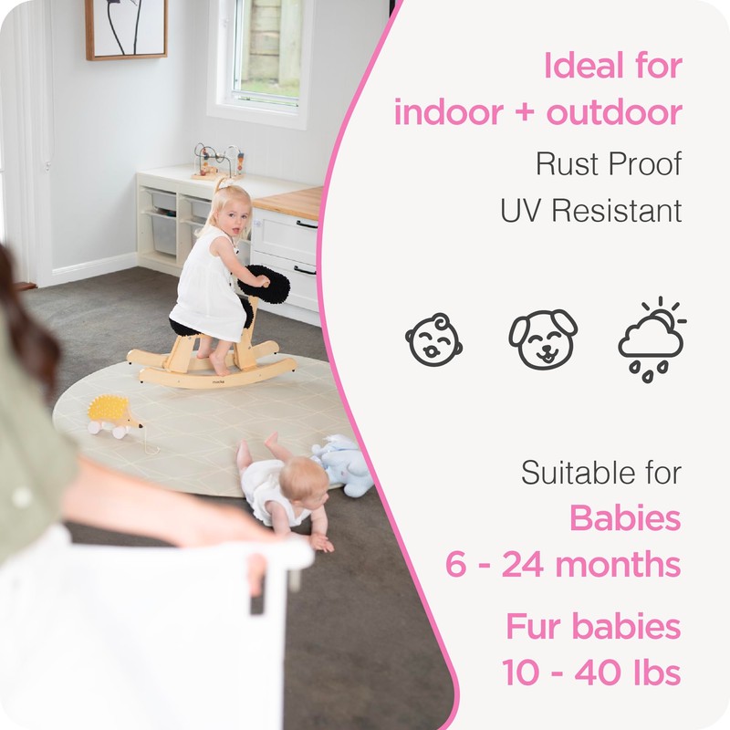 Perma Child Safety Indoor Outdoor Ultimate Retractable Baby Gate, 38.6"