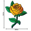 Yellow Rose Embroidered Patches Floral Iron-on Appliques, Set of 2,