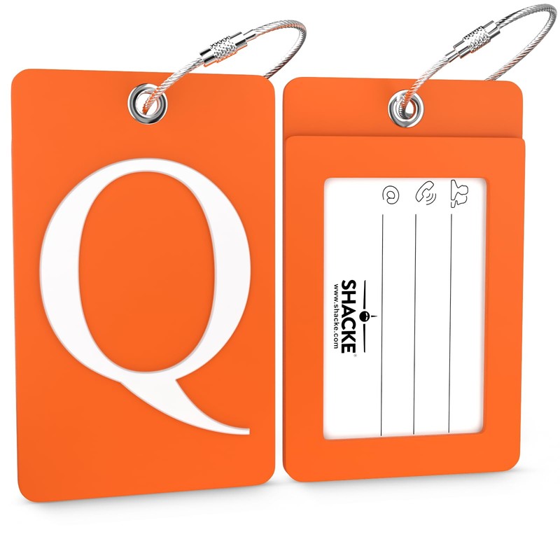 Shacke Luggage Tag Initial – Fully Bendable Tag w/Stainless Steel