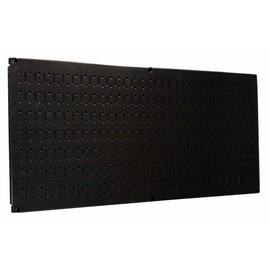 Wall Control Pegboard 16in x 32in Horizontal Black Metal Pegboard Tool Board Panel