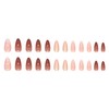 24 PCS Reddish Nude Press On Nails Short Oval,Almond Fake