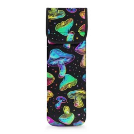 Flashideas Colorful Mushroom Curling Iron Pouch - Flat Iron & Curling Wand Holder - Heat Resistant Case - Storage Bag for Women