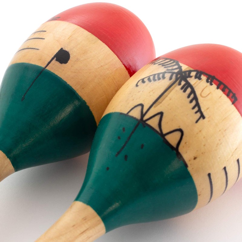 Tiger MAR56-NT Natural Hand Painted Wooden Maracas