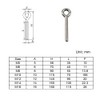2Pcs Stainless Steel M16 Eye Bolt Long Shank Threaded Rod