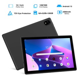 DOOGEE U10 Tablets 10 inch Android 13 Tablet PC, 9GB RAM+128GB ROM(1TB TF), Quad-Core 2.0 GHz/1280 * 800 HD+ IPS/WiFi 6/Bluetooth 5.0/5060mAh/5MP+8MP/OTG/Type C/3.5mm Headphone Jack,Gray