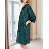 Ekouaer Women Zipper Robe 3/4 Sleeve Nightgowns Lightweight Short Bathrobe
