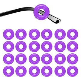 HARFINGTON 12 Pairs Glasses Ear Grip 0.52" Silicone Ring Type Anti-Slip Ear Hook Eyewear Retainer Eyeglass Temple Tips Sleeve Retainer for Glasses Sunglasses Sports Eyeglasses, Purple